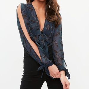 Navy floral bodysuit